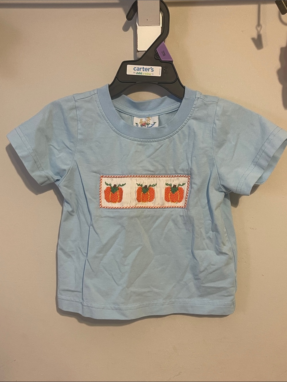 Busy Bees Smocks Orange Pumpkin smock 12 month boy shirt